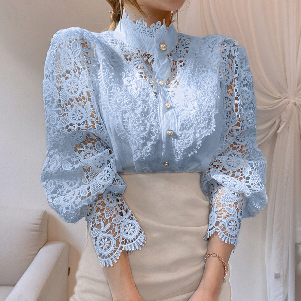 💘Cumpără 1 primești 1 gratis😍【S-3XL】2026 cămașă nouă din dantelă cu flori goale