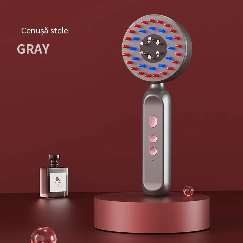 Spray pentru creșterea părului cu microcurent ghidat de lumină roșie și albastră, pieptene de masaj electric vibrant, ulei pentru scalp, echipament pentru îngrijirea părului