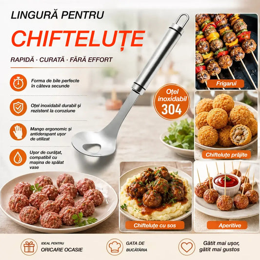 🍖 【2 bucăți】Formă pentru chiftele din oțel inoxidabil 304 – Ideală pentru prepararea chiftelelor din carne și pește, perfectă pentru gătitul acasă 🥄