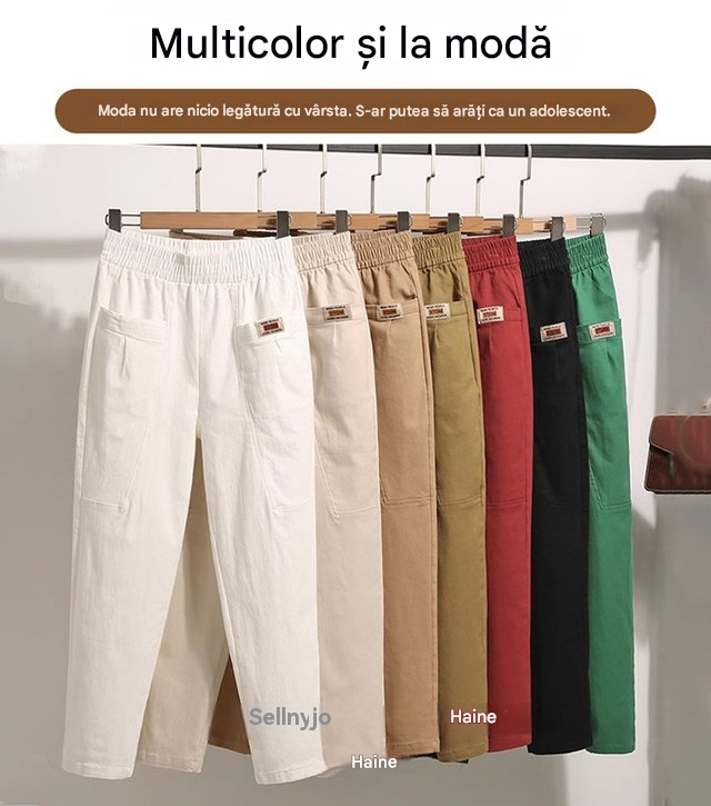 🔥👖【M-6XL】Mamele de vârstă mijlocie și în vârstă, de dimensiuni mari, casual, lejere, în stil nou, poartă pantaloni harem.