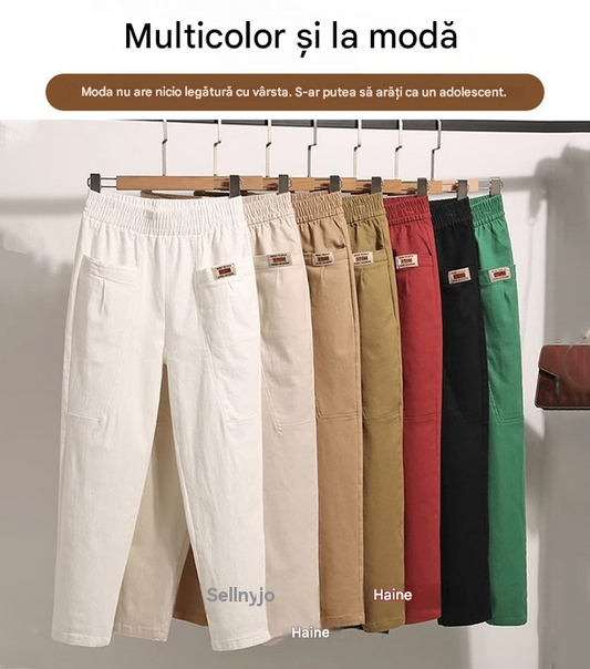 🔥👖【M-6XL】Mamele de vârstă mijlocie și în vârstă, de dimensiuni mari, casual, lejere, în stil nou, poartă pantaloni harem.