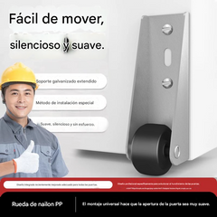 【4 roți + 16 șuruburi】🚪 Suport cu roată pentru ușă căzută – silențios, reglabil și ușor de instalat 🔧