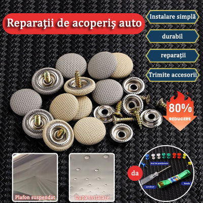 🔥【60 bucăți】Pânza de pe acoperișul mașinii cade, reparați catarama de fixare a cuielor Modificare și recondiționare interior a mașinii chins fără demontare (kit de instrumente de instalare + șurubelniță + prosop inclus)