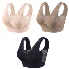 🔥【40-120 KG】👙【3 bucată 】 Sutien fără sârmă, cu dantelă, cu susținere ridicată, pentru femei