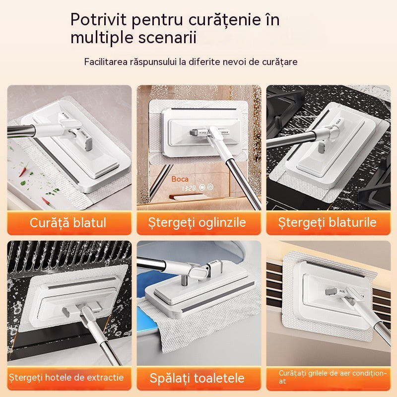🔥[Set de 4 piese] Mop multifuncțional cu clemă de pânză, nou tip de mop de uz casnic care nu necesită spălare