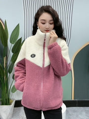 🔥【M-4XL】🐏Jachetă de iarnă fleece, jachetă de bumbac, geacă de bumbac îngroșată din lână de miel, jachetă caldă