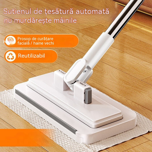 🔥[Set de 4 piese] Mop multifuncțional cu clemă de pânză, nou tip de mop de uz casnic care nu necesită spălare