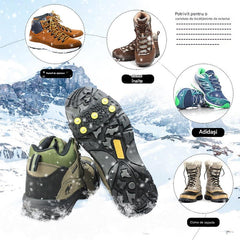 Crampoane invizibile antiderapante cu cinci gheare, colțari pentru exterior, potriviți pentru drumeții pe zăpadă, alpinism, cățărare și suprafețe de gheață de iarnă, o necesitate pentru vârstnici.