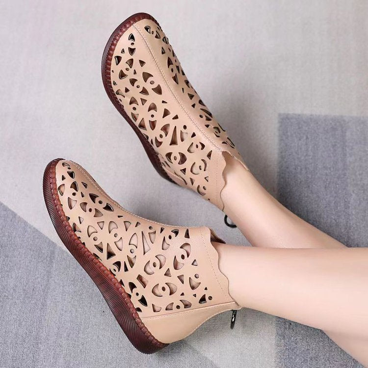 💞2026 noi sandale din piele cu vârf rotund pentru femei【35-42】