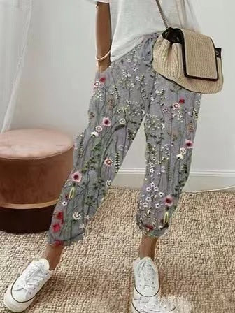 🎉【Ofertă limitată în timp】Pantaloni casual din bumbac și in pentru femei, disponibili în mai multe culori (S-3XL)
